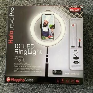 Brand New in Box Halo Travel Pro 10” Led Ring Light